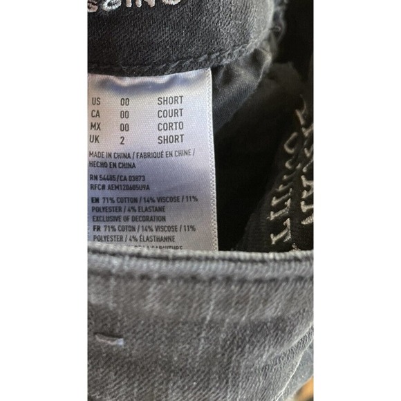 American Eagle Black High Rise Jeggings Jeans Size 00 Distressed Stretch M11 - Picture 7 of 7